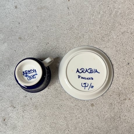 ARABIA アラビア (オールドアラビア) Valencia バレンシア コーヒーカップ＆ソーサー ハンドペイント 北欧ヴィンテージ 廃盤品　商品No.2