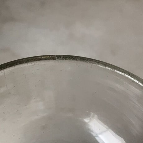 ヴィンテージ  ガラス器 菊紋様 昭和初期 気泡ガラス 深皿 小鉢 古い器 デザート器  ※3点セット