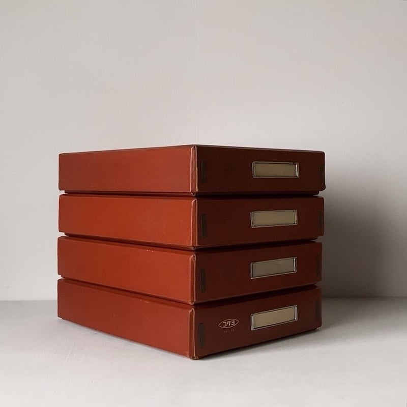 シャビー♦️ナチュラル ロココ♦️コレクションボックス ２個セット♦️壁付可能♦️送料込 KOKUYO オールドコクヨ ペパーツールボックス 4個組 カタカナロゴ