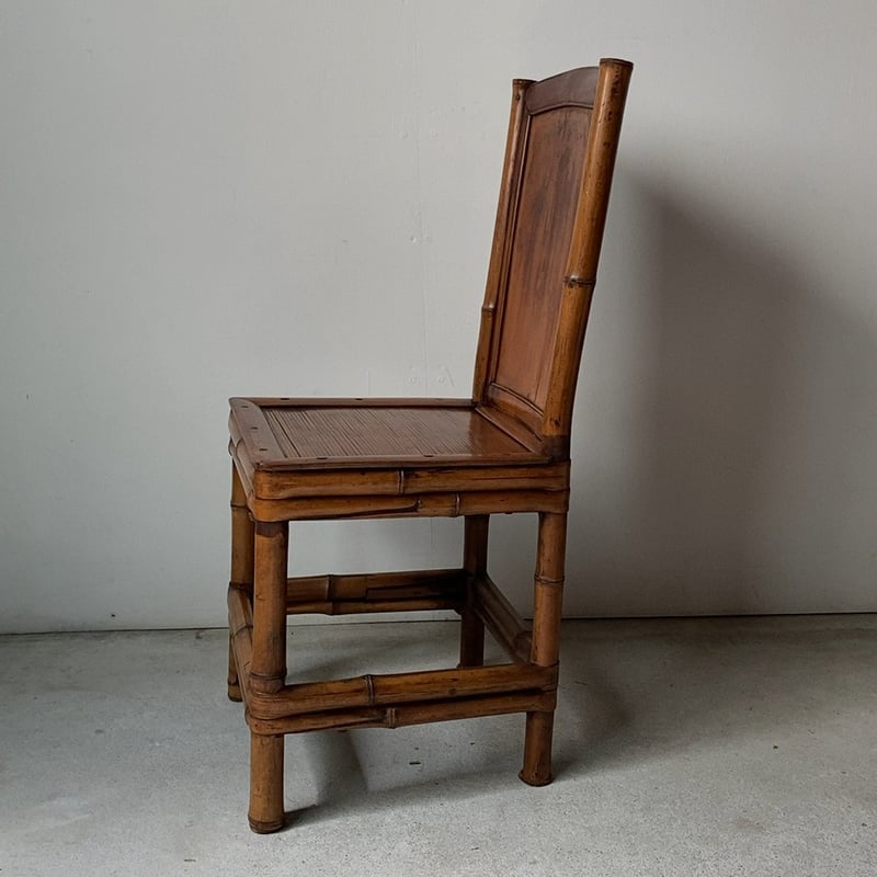 バンブーチェア　竹椅子 古い竹素材の小さな椅子 アンティークチャイルドハイバックチェア