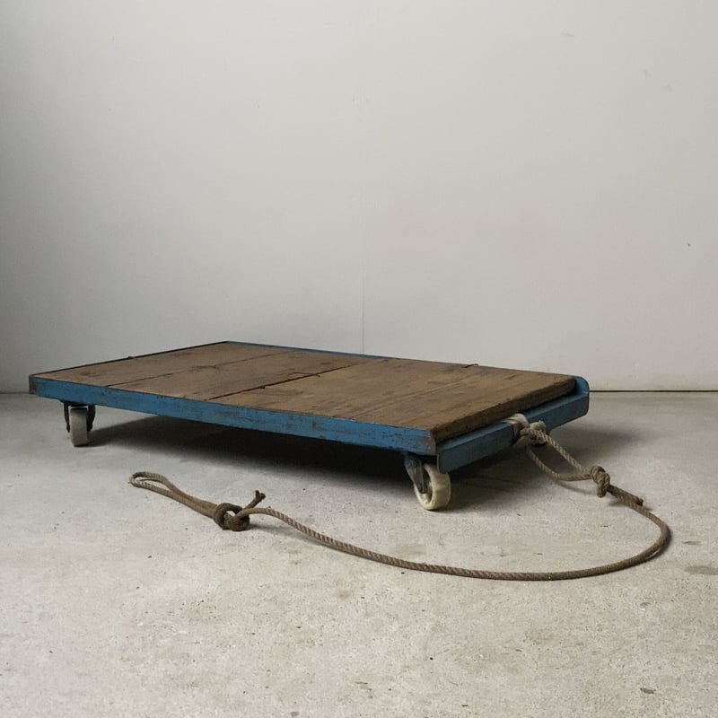 ヴィンテージ トロリー 紐台車 キャスターカート 古い台車 スチール