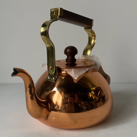 COPPER100 新光金属 コッパーケトル 1.8L ウッドハンドル ウッド摘み 銅やかん ほぼデッドストック 未使用品