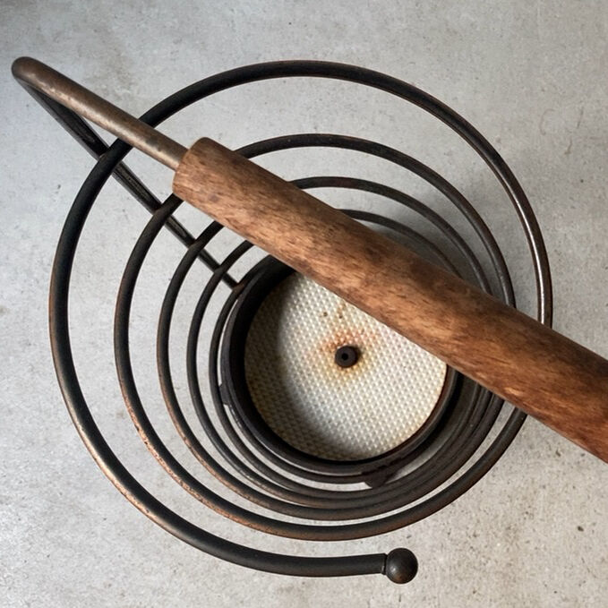 老舗純喫茶の傘立て 80s90sヴィンテージ 素材/鉄と木 グッドエイジング