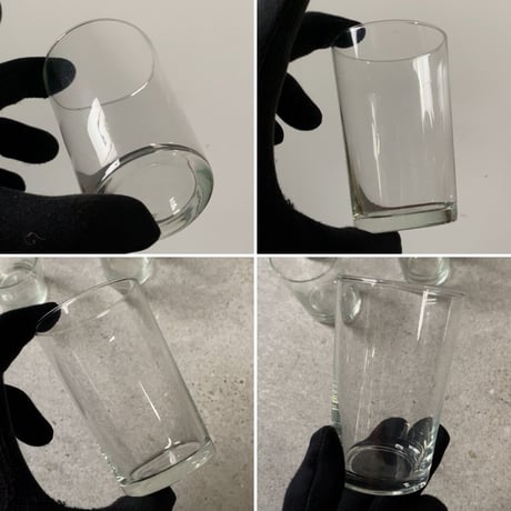 GLASS WARE TUMBLER SET  ヴィンテージ 瓶ビールグラス 5個セット ごく普通のシンプルな古いミニグラス 未使用品 デッドストック