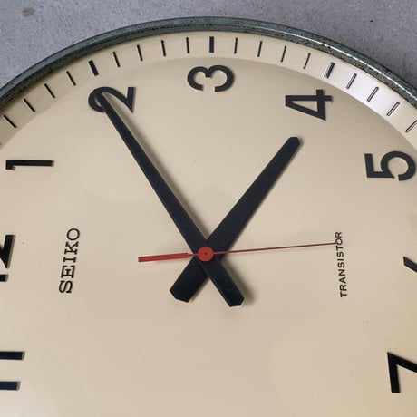SEIKO セイコー 70s 学校時計 3針 赤針 トランジスター 昭和期 1970年代 オールドセイコー ヴィンテージウォールクロック ジャパンヴィンテージ 実働品