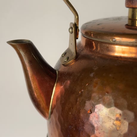 COPPER100 HOMEWARE 新光金属 コッパー100 ホームウェア 純銅ケトル 銅製やかん  木製ハンドル 木製摘み 槌目素地 USED