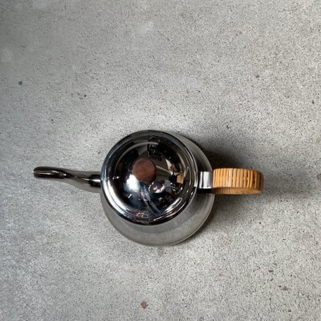 YUKIWA ユキワ  ナポレオンケトル　0.6L ステンレス ミニポット 薬缶 急須 茶器 藤巻 木製無垢摘み 美品範疇