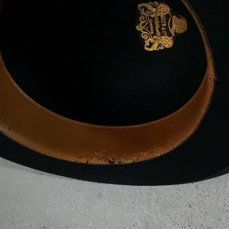 GLYN&Co.  LONDON  イギリス製 ヴィンテージ ボーラーハット ダービーハット ブラック size実寸57cm 山高帽