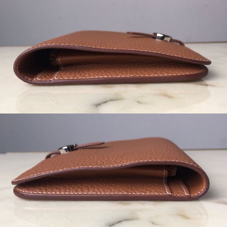 HERMES エルメス ドゴンデュオ(GM)  トゴ  ゴールド  シルバー金具  D刻印(2019年製) 財布 ウォレット 中古極美品