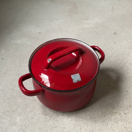 EVER WARE エバーウェア  1970～1980年代製 ヴィンテージ ホーロー両手鍋 18cm＆24cm  琺瑯 調理器具 ダークレッド