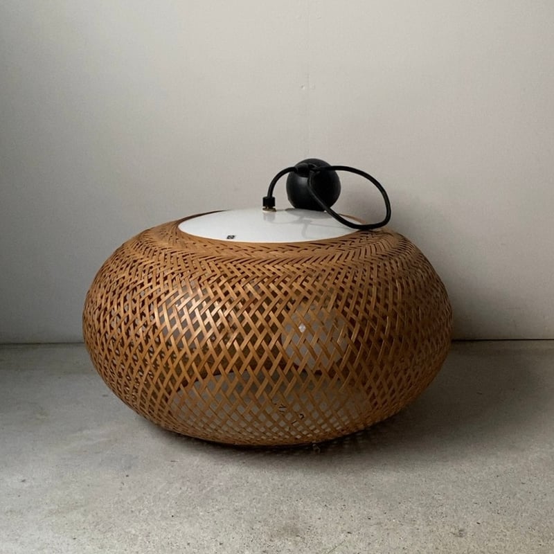 yamagiwa ヤマギワ 近藤昭作 「竹のあかり」3灯タイプ 横楕円型 竹製