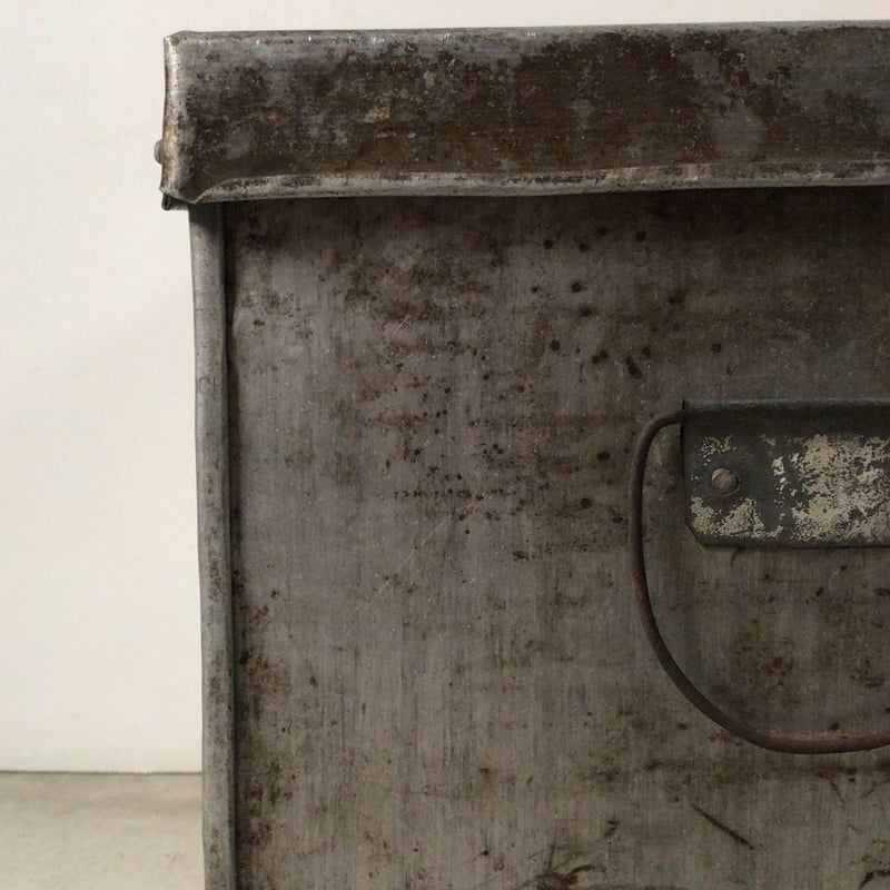 アンティーク アルミ製 ストック缶 44cm 収納ケース 米櫃 ヴィンテージ