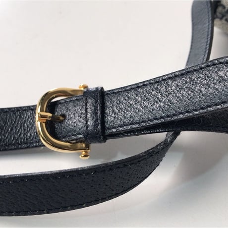 GUCCI グッチ オールドグッチ  コーティングGGキャンバス  ショルダー バッグ ネイビー  ヴィンテージ 中古美品