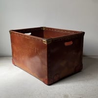 古いボテ箱  アンティークコンテナボックス 収納箱 ヴィンテージ収納ケース  レトロ運搬箱  古い箱 古道具