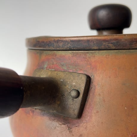 Old COPPER100 HOMEWARE 新光金属 コッパー100 ホームウェア 純銅片手鍋 木製ハンドル 木製摘み 銅鍋 ヴィンテージキッチンツール