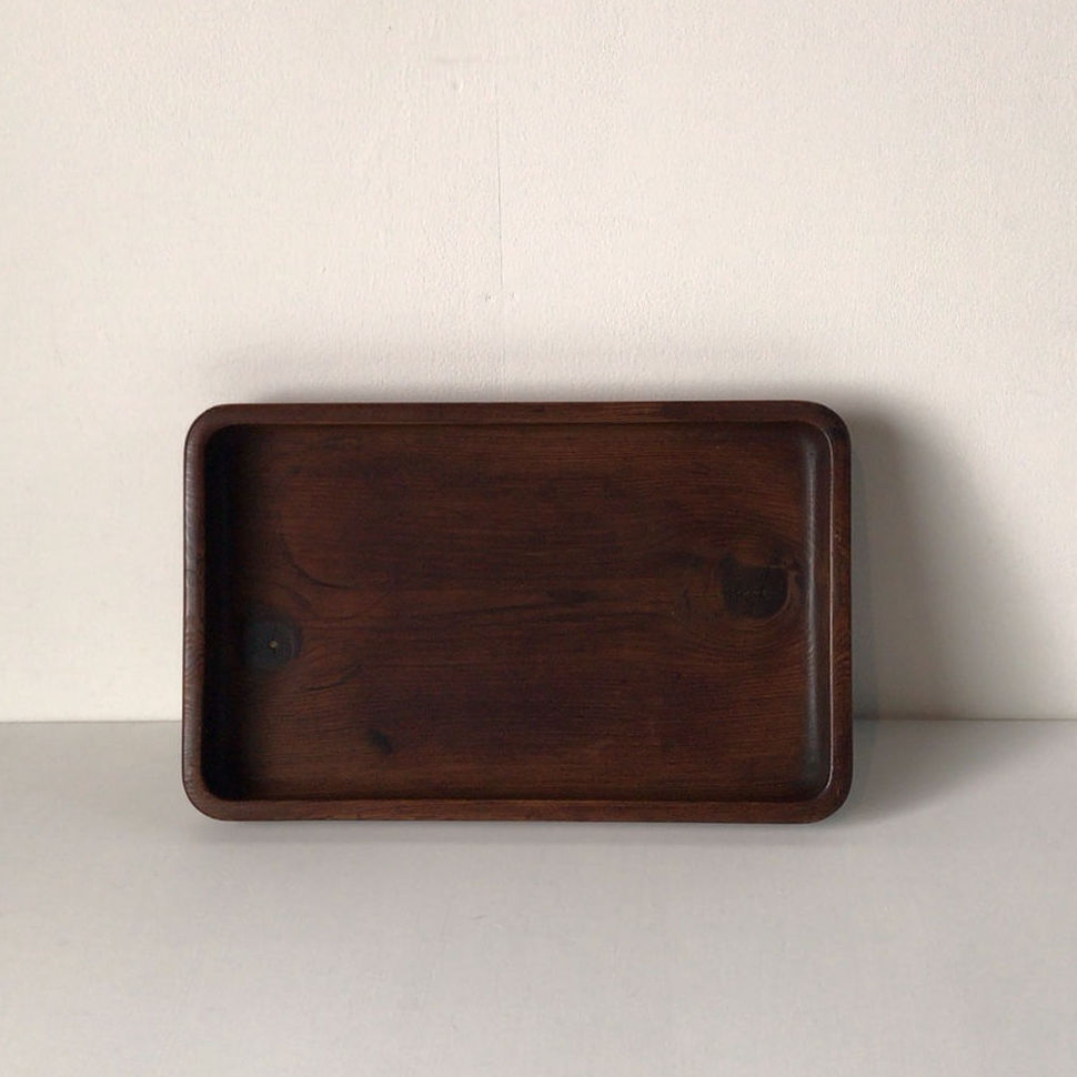 天然肥松製 一文字盆 刳り貫き盆 煎茶長方盆★美しい木目★長さ36.8㎝ 肥松 お盆 煎茶盆 長方盆 四方盆 木地盆 盆 - メルカリ