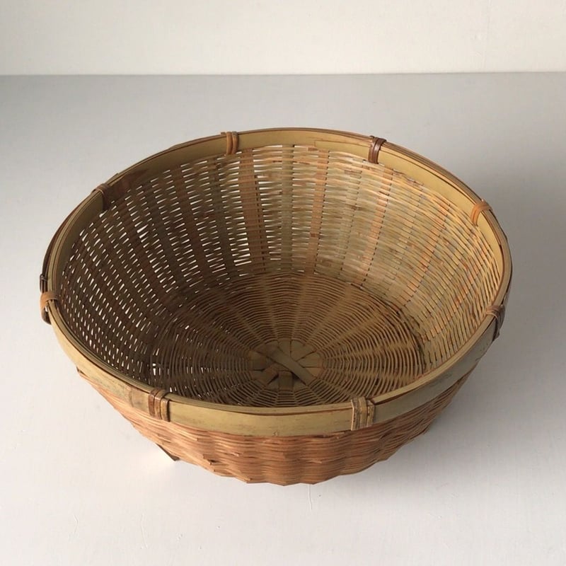 水切り 竹籠 野菜・果物用 1人暮らし食器 足付き洗い物カゴ 天然素材