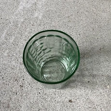 アンカーグラス SGF 島田硝子製造所 刻印有 アンティークグラス 高さ10cm  ゆらゆらガラス 気泡硝子 グリーン  完品
