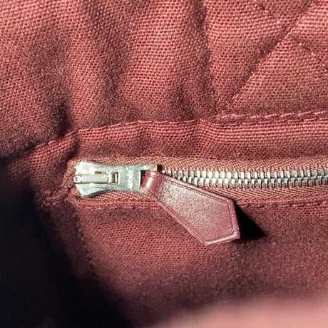 HERMES エルメス フールトゥ PM レザー/キャンバス ボルドー 赤茶 中古美品