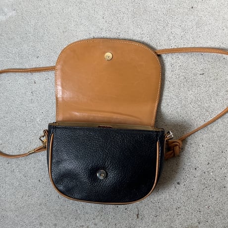 H様おまとめ品  GUCCI グッチ オールドグッチ グッチプラス 型押しレザー ポシェット ミニショルダーバッグ ブラック/ブラウン バイカラー  ヴィンテージ箱有 中古美品