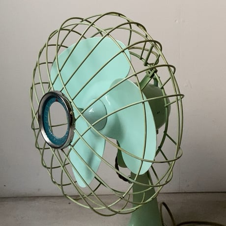 Mitsubishi Electric Mfg.Co.japan 三菱扇風機 AC ELECTRIC FAN 1950〜60年代のオールド三菱 ヴィンテージ家電 ミントグリーン 2段階調 完品範疇