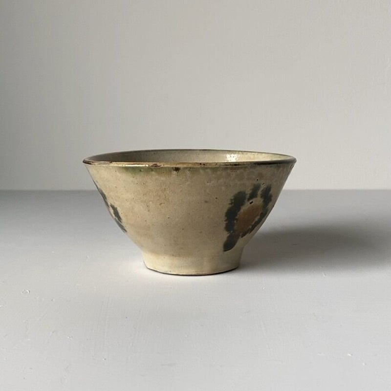 古琉球 やちむん 4.5寸マカイ 古作 登窯 犬の足跡模様 呉須と飴