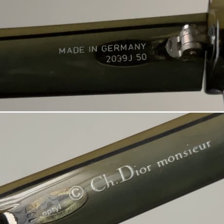 Christian Dior MONSIEUR クリスチャンディオール ムッシュ サングラス  2039J 50  アイウェア 眼鏡 ダークグリーン ヴィンテージ オールドディオール 中古品