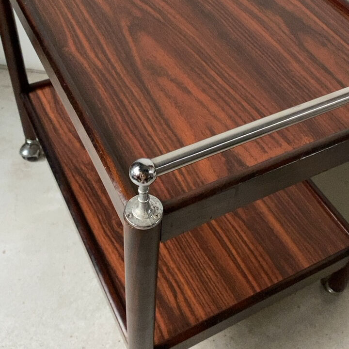 1970'sヴィンテージ無垢材フレームウッドメタルキャリーワゴン