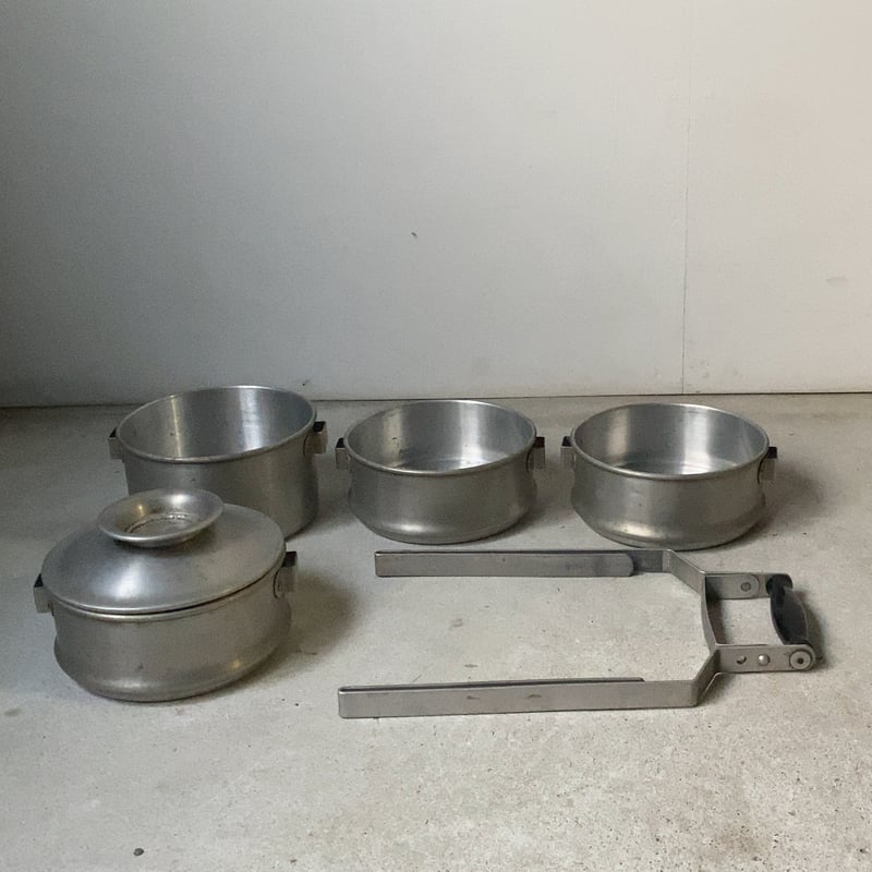 ヴィンテージ アルミ製 4段 容器 鍋 昭和期 入子 4セット 4段重箱