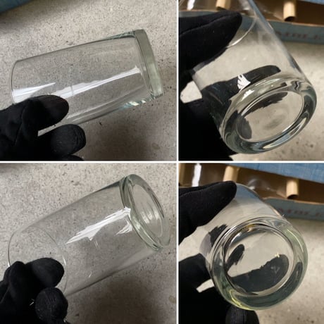 GLASS WARE TUMBLER SET  ヴィンテージ 瓶ビールグラス 5個セット ごく普通のシンプルな古いミニグラス 未使用品 デッドストック
