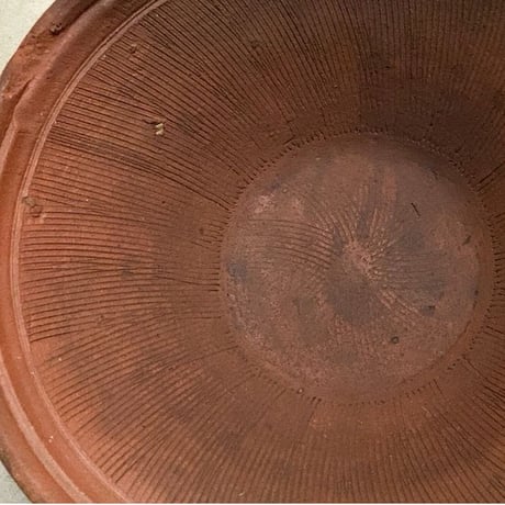 古い大すり鉢 37cm  赤土  土器のような大鉢  メダカ鉢 金魚鉢 水栽培 ビオトープ