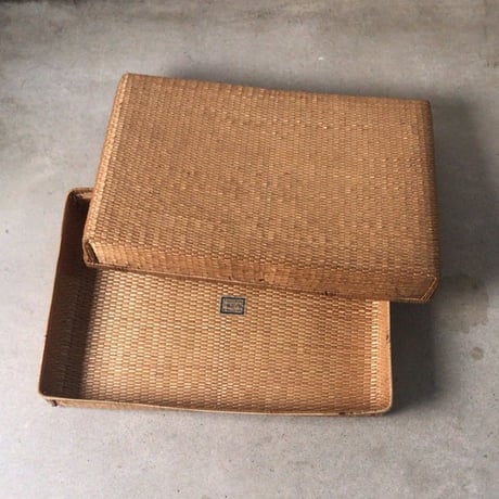 柳行李 平箱 62cm   衣装箱 端切れ入れ 道具箱  手仕事 工芸品 民藝 柳編み 城崎郡柳行李