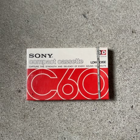 SONY compact cassette C60  赤パケ ソニー ヴィンテージ カセットテープ 紙箱 未開封品  (1個の価格)