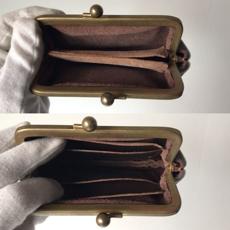 N25  エヌニジュウゴ   レザー  ガマ口  ウォレット  お財布　サイズ(中)   ダークブラウン　中古美品
