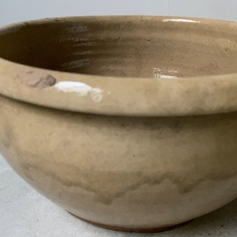 古いこね鉢33cm 民藝鉢 昭和期 古甕 メダカ鉢 睡蓮鉢 ガーデニング