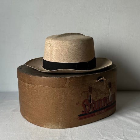 SuperOrionHat   SPECIALLY MADE FOR HANKYU DEPARTMENT STORE  阪急百貨店別注品 戦前阪急BOX付き ヴィンテージパナマハット実寸頭周約56cm