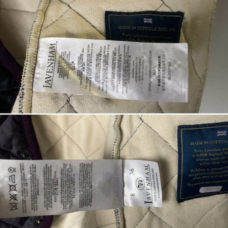 LAVENHAM ラベンハム キルティング ベスト ジレ コクーンソーンハム  2021年製 ダークパープル レディース S 中古美品