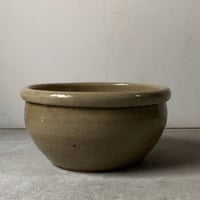 古いこね鉢32.5cm  民藝鉢  昭和期 古甕 大瓶 メダカ鉢 睡蓮鉢 ガーデニング ビオトープ ハス 水栽培  黄瀬戸 焼物  完品