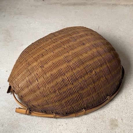 片口ざる 横幅42cm  箕ざる 片口かご 箕かご 竹工芸 工芸品  伝統工芸  野菜カゴ 米研ぎザル  天然素材 竹ざる 美品