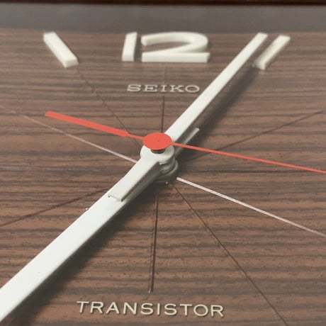 SEIKO セイコー 70s  3針 赤針 木目文字盤 トランジスター TTX-618 昭和期 1970年代 オールドセイコー ヴィンテージウォールクロック ジャパンヴィンテージ 実働品