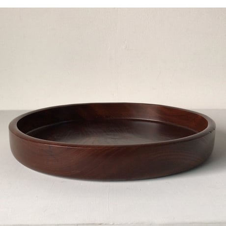 欅 くり抜き盆  木製トレー 33.6cm  お盆  木工品  肉厚  素地   工芸品  民藝