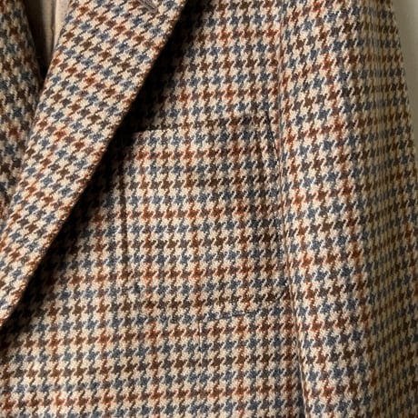 PYTHON カシミアジャケット  千鳥格子 パッチポケット シングル ヴィンテージ JKT   made in Scotland