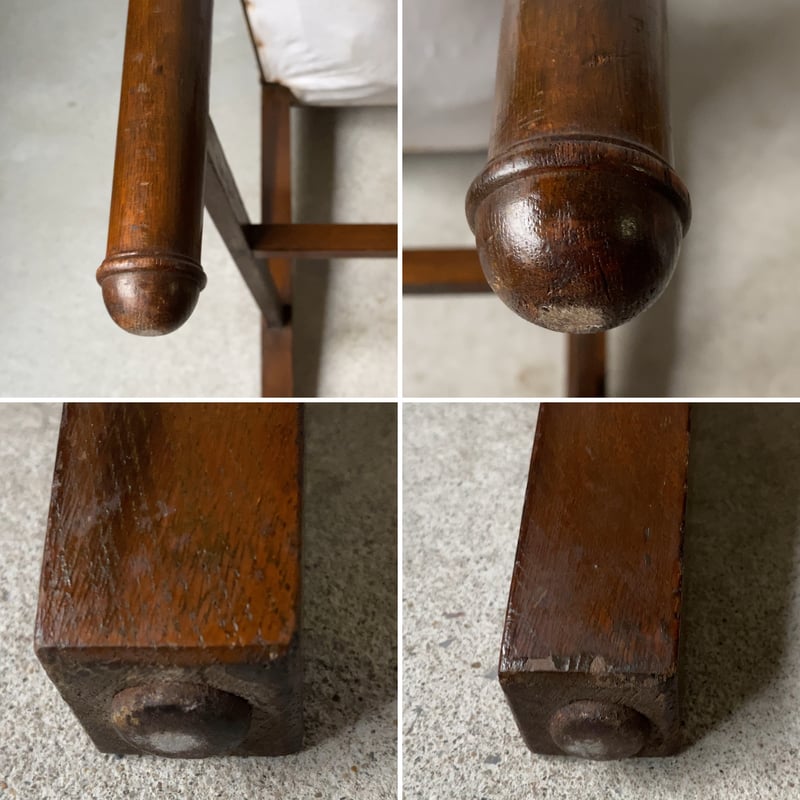 B 昭和初期 アンティークチェア ゴブラン スプリング入り 木製