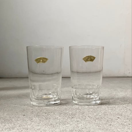 古いクリスタルガラスのグラス6客セット カガミクリスタル製品 昭和初期そごう販売品  デッドストック 箱無し  ガラスコップ グラス  完品