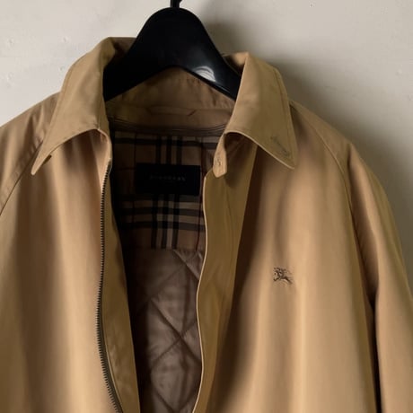 BURBERRY LONDON バーバリーロンドン キルティングライナー付き スイングトップ ベージュ 刺繍ロゴ ノバチェック ユーズド 中古 イギリス古着 美品範疇