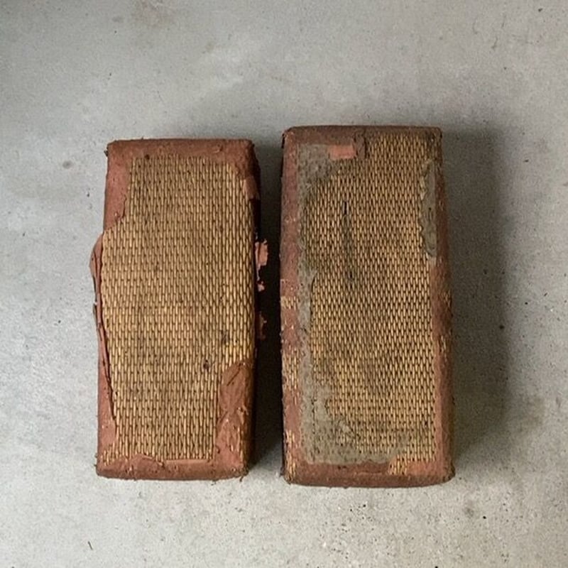 小さく細長い柳行李 一閑張り 36cm 昭和期 弁当行李 台帳行李 道具箱