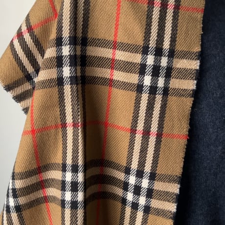 BURBERRYS バーバリーズ  LAMBSWOOL 100% ラムウール マフラー ベージュノバチェック　70s～80s イギリスヴィンテージ made in england 中古品