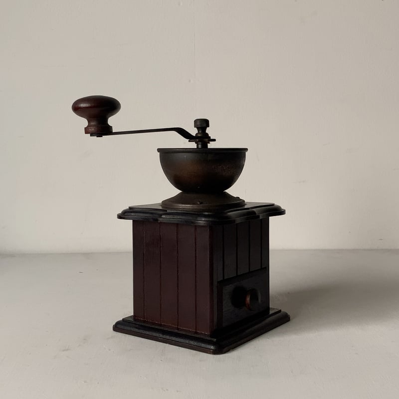 ヴィンテージ コーヒーミル 手動 木製ミル 黒ヤケ クラシックデザイン