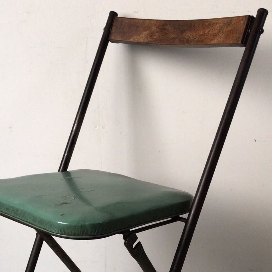 ヴィンテージ折りたたみ椅子 ヴィンテージ 折りたたみ椅子 スチール/ウッド/ コーティング