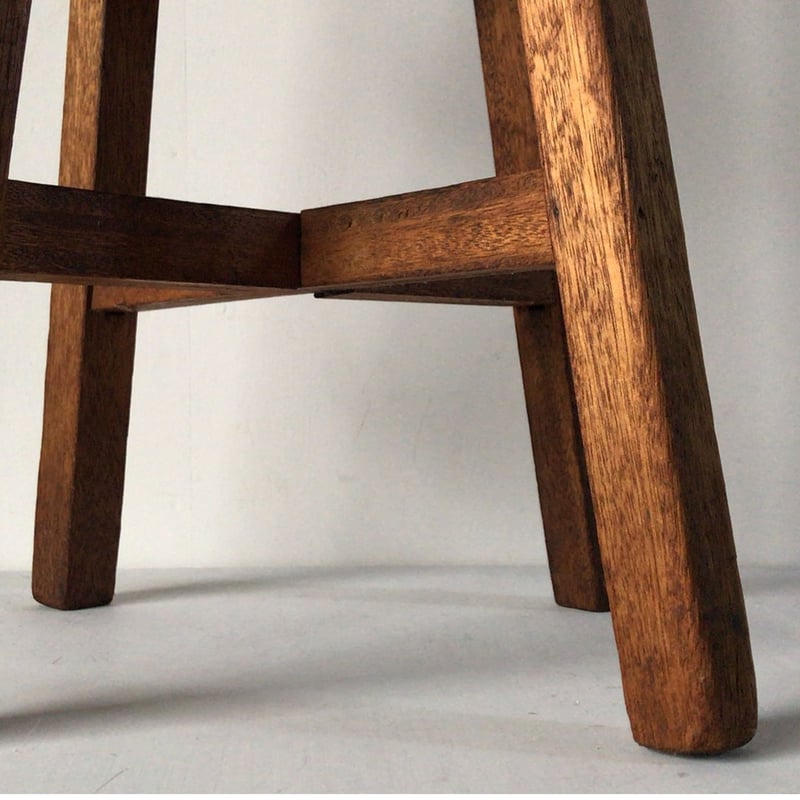 木製無垢 ヴィンテージ スツール アンティーク 古い丸椅子 高めの